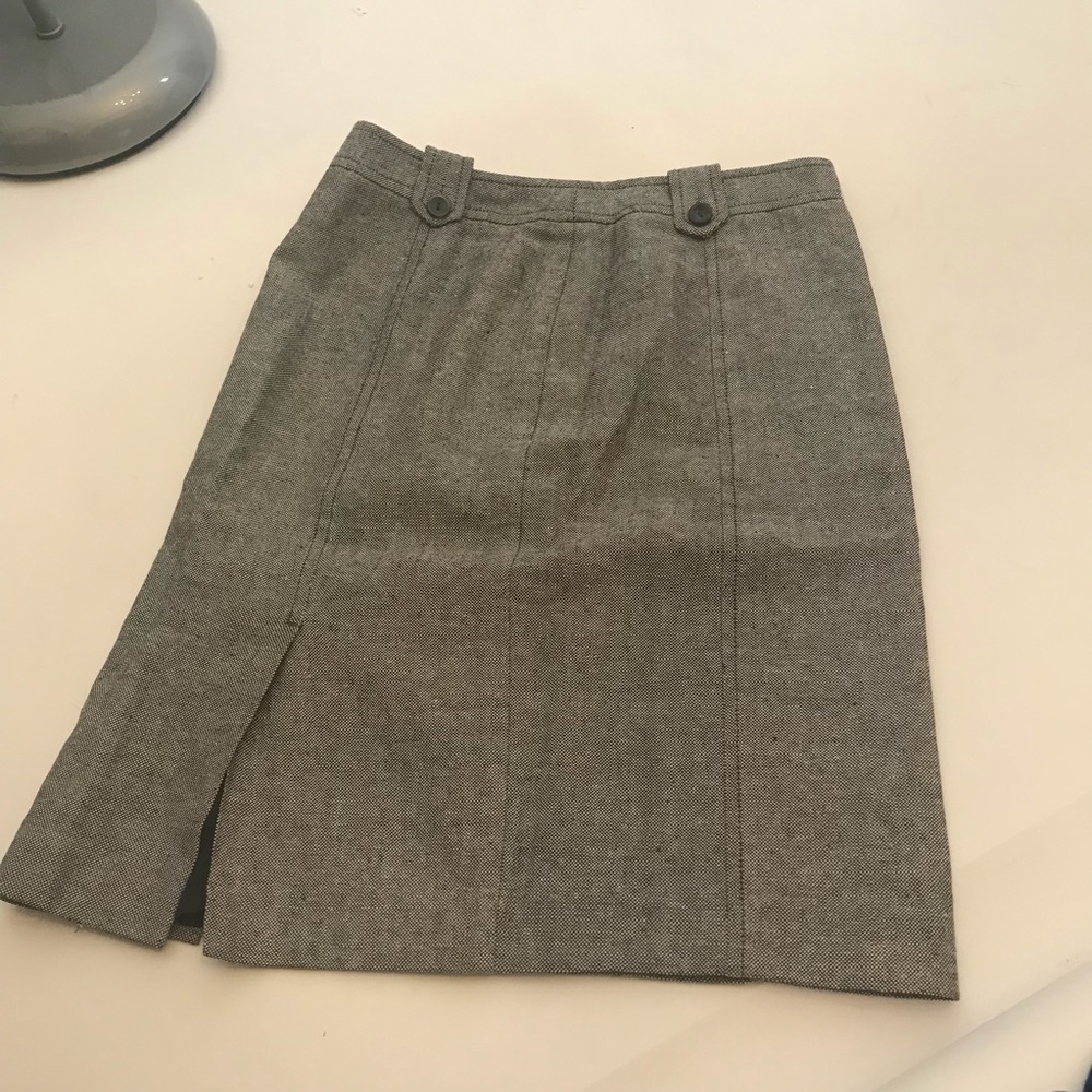 Ann Taylor 00P gray stripe skirt women nwot